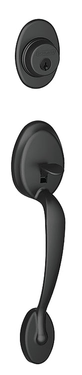 Schlage F Series F58 PLY 622 Combination Lockset, Mechanical Lock, Grip Only Handle, Matte Black, 1 Grade, Metal